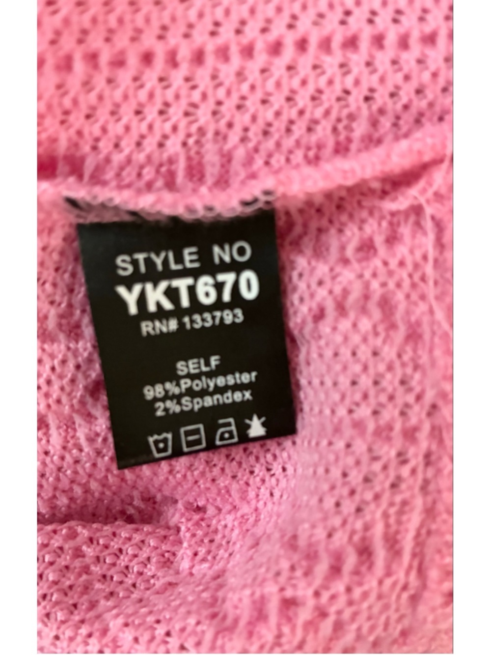 POL Pink One-Shoulder Cable Knit Crop Sweater Top Long Sleeve Size Large L - Picture 9 of 9